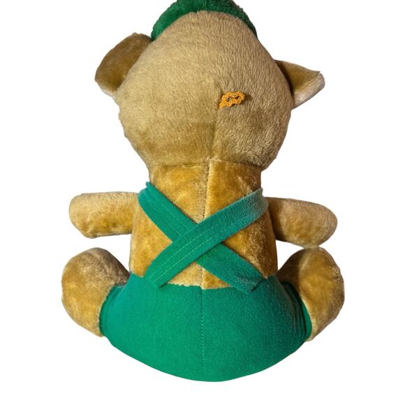VTG 17” Etone Irish Teddy Bear Plush Green Overalls & Hat St. Patrick’s Day NJ - Picture 2 of 10